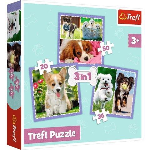 Puzzle 3w1 urocze pieski Puzzle 3w1 urocze pieski