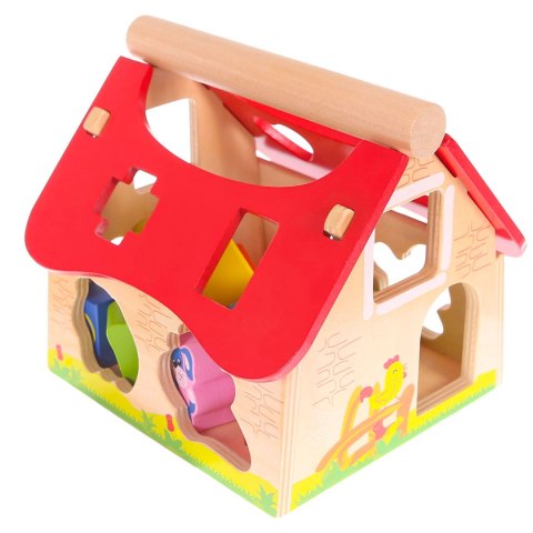 Drewniany domek, farma sorter z klockami ECOTOYS Drewniany domek, farma sorter z klockami ECOTOYS