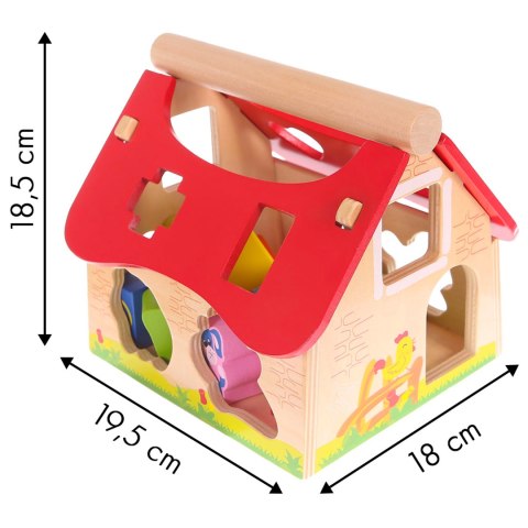 Drewniany domek, farma sorter z klockami ECOTOYS Drewniany domek, farma sorter z klockami ECOTOYS