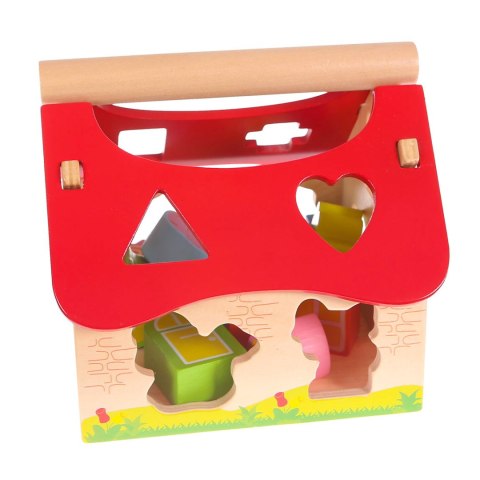 Drewniany domek, farma sorter z klockami ECOTOYS Drewniany domek, farma sorter z klockami ECOTOYS