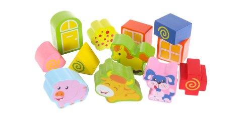 Drewniany domek, farma sorter z klockami ECOTOYS Drewniany domek, farma sorter z klockami ECOTOYS