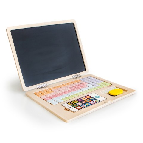 Drewniany laptop edukacyjny tablica magnetyczna ECOTOYS Drewniany laptop edukacyjny tablica magnetyczna ECOTOYS