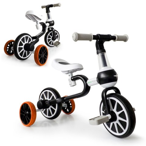 Rower rowerek biegowy 4w1 Pedały Kółka boczne czarny ECOTOYS Rower rowerek biegowy 4w1 Pedały Kółka boczne czarny ECOTOYS