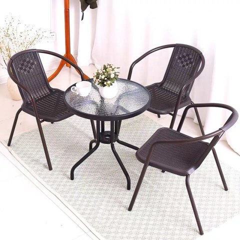 Stolik ogrodowy 60 cm szkło hartowane stół na ogród taras balkon MultiGarden Stolik ogrodowy 60 cm szkło hartowane stół na ogród taras balkon MultiGarden