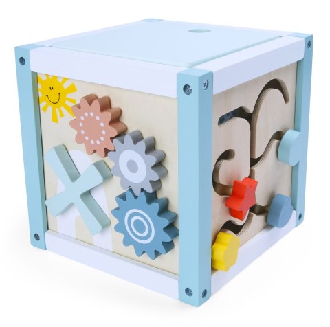 Drewniana kostka edukacyjna sorter +klocki ECOTOYS Drewniana kostka edukacyjna sorter +klocki ECOTOYS