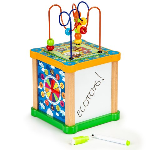 Drewniana kostka edukacyjna, tablica sorter mula ECOTOYS Drewniana kostka edukacyjna, tablica sorter mula ECOTOYS