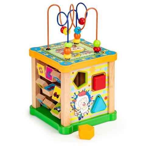 Drewniana kostka edukacyjna, tablica sorter mula ECOTOYS Drewniana kostka edukacyjna, tablica sorter mula ECOTOYS