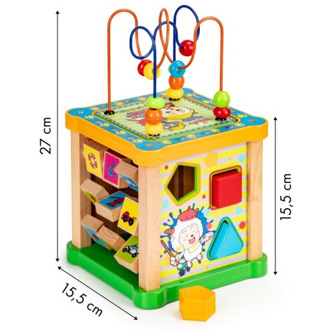 Drewniana kostka edukacyjna, tablica sorter mula ECOTOYS Drewniana kostka edukacyjna, tablica sorter mula ECOTOYS