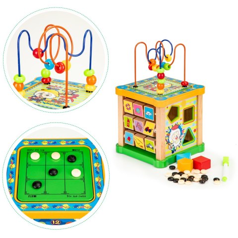Drewniana kostka edukacyjna, tablica sorter mula ECOTOYS Drewniana kostka edukacyjna, tablica sorter mula ECOTOYS