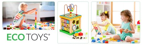 Drewniana kostka edukacyjna, tablica sorter mula ECOTOYS Drewniana kostka edukacyjna, tablica sorter mula ECOTOYS