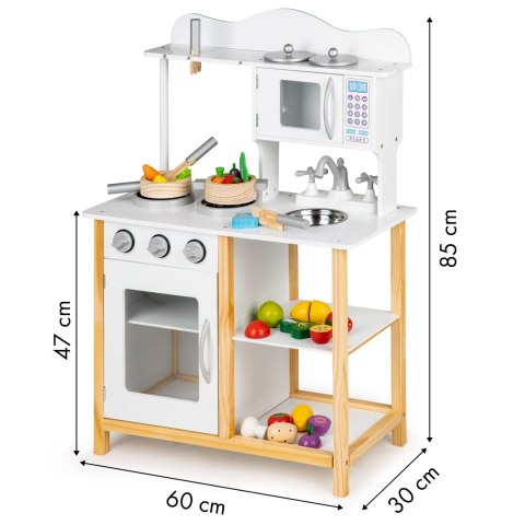 Drewniana kuchnia dla dzieci z piekarnikiem + akcesoria ECOTOYS Drewniana kuchnia dla dzieci z piekarnikiem + akcesoria ECOTOYS