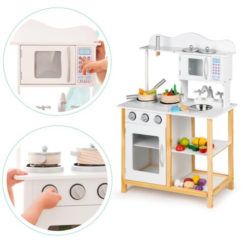 Drewniana kuchnia dla dzieci z piekarnikiem + akcesoria ECOTOYS Drewniana kuchnia dla dzieci z piekarnikiem + akcesoria ECOTOYS