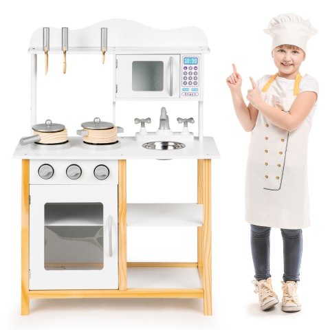 Drewniana kuchnia dla dzieci z piekarnikiem + akcesoria ECOTOYS Drewniana kuchnia dla dzieci z piekarnikiem + akcesoria ECOTOYS