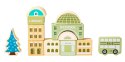 Drewniane klocki edukacyjne miasto mata 121 sztuk ECOTOYS