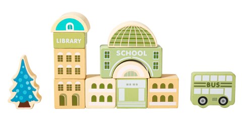 Drewniane klocki edukacyjne miasto mata 121 sztuk ECOTOYS Drewniane klocki edukacyjne miasto mata 121 sztuk ECOTOYS