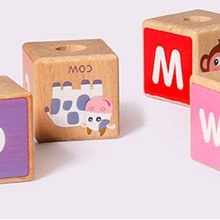 Drewniany pociąg duże klocki edukacyjne alfabet ECOTOYS Drewniany pociąg duże klocki edukacyjne alfabet ECOTOYS