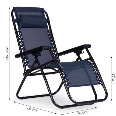 Leżak fotel ogrodowy regulowane oparcie ZERO GRAVITY MultiGarden - niebieski Leżak fotel ogrodowy regulowane oparcie ZERO GRAVITY MultiGarden - niebieski