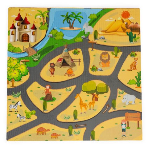 Mata piankowa dla dzieci puzzle safari 9el 93x93cm ECOTOYS Mata piankowa dla dzieci puzzle safari 9el 93x93cm ECOTOYS