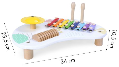 Stolik z instrumentami stół muzyczny cymbałki +18m ECOTOYS Stolik z instrumentami stół muzyczny cymbałki +18m ECOTOYS