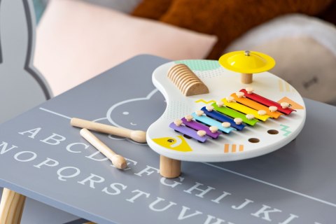 Stolik z instrumentami stół muzyczny cymbałki +18m ECOTOYS Stolik z instrumentami stół muzyczny cymbałki +18m ECOTOYS