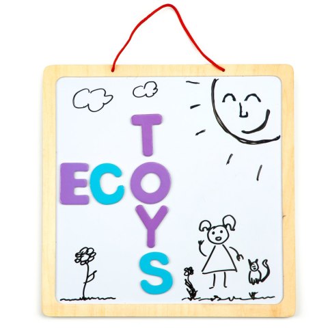 Tablica edukacyjna 3w1 magnetyczna kredowa literki ECOTOYS Tablica edukacyjna 3w1 magnetyczna kredowa literki ECOTOYS