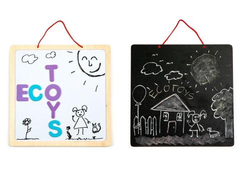 Tablica edukacyjna 3w1 magnetyczna kredowa literki ECOTOYS Tablica edukacyjna 3w1 magnetyczna kredowa literki ECOTOYS