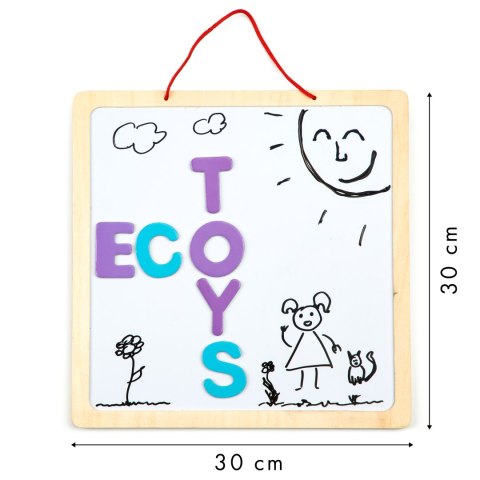 Tablica edukacyjna 3w1 magnetyczna kredowa literki ECOTOYS Tablica edukacyjna 3w1 magnetyczna kredowa literki ECOTOYS