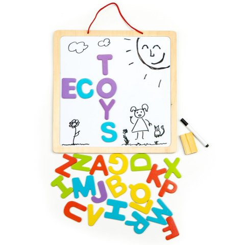Tablica edukacyjna 3w1 magnetyczna kredowa literki ECOTOYS Tablica edukacyjna 3w1 magnetyczna kredowa literki ECOTOYS