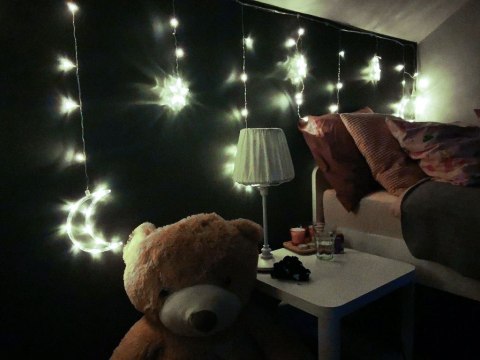 Lampki księżyce gwiazdki świąteczne światełka kurtyna 96LED Lampki księżyce gwiazdki świąteczne światełka kurtyna 96LED