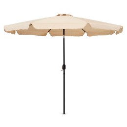 Parasol ogrodowy duży 3 m skośny łamany z korbą beż MultiGarden