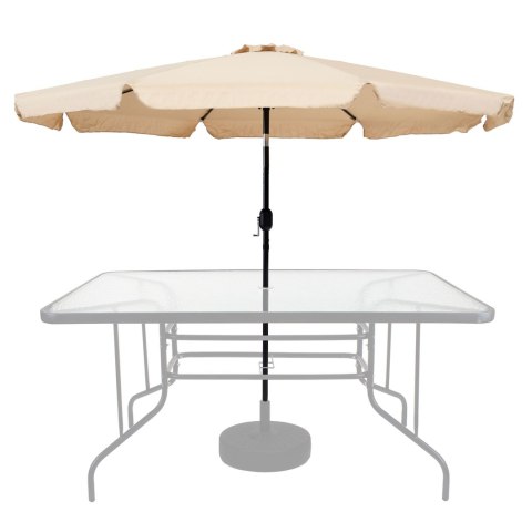 Parasol ogrodowy duży 3 m skośny łamany z korbą beż MultiGarden Parasol ogrodowy duży 3 m skośny łamany z korbą beż MultiGarden