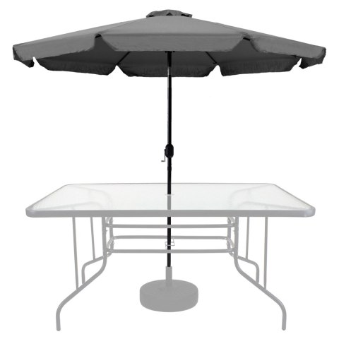 Parasol ogrodowy duży 3 m skośny łamany z korbą szary MultiGarden Parasol ogrodowy duży 3 m skośny łamany z korbą szary MultiGarden