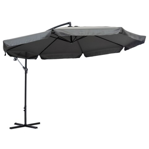 Parasol ogrodowy duży na wysięgniku składany 3,5 m szary MultiGarden Parasol ogrodowy duży na wysięgniku składany 3,5 m szary MultiGarden