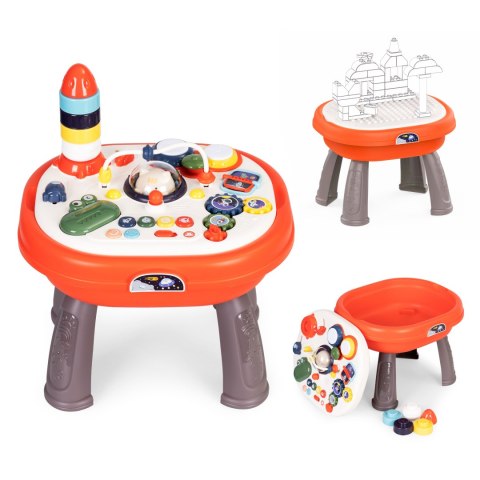 Stolik interaktywny panel edukacyjny 2w1 na klocki Stolik interaktywny panel edukacyjny 2w1 na klocki