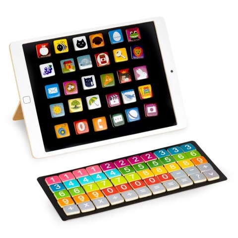 Drewniany tablet edukacyjny tablica magnetyczna kredowa ECOTOYS Drewniany tablet edukacyjny tablica magnetyczna kredowa ECOTOYS