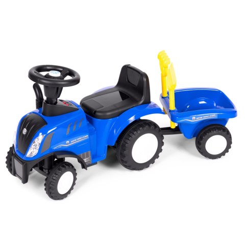 Jeździk traktor New Holland z przyczepką dla dzieci interaktywna kierownica dźwięki niebieski Jeździk traktor New Holland z przyczepką dla dzieci interaktywna kierownica dźwięki niebieski