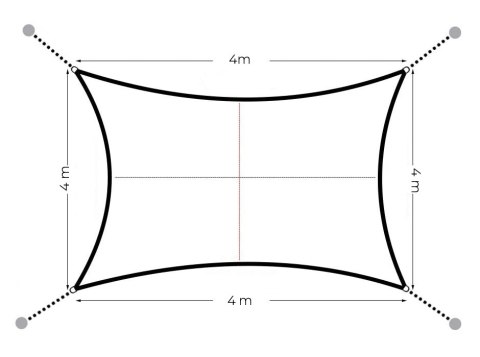 Kwadratowy żagiel przeciwsłoneczny 4x4 m daszek wodoodporny szary MultiGarden Kwadratowy żagiel przeciwsłoneczny 4x4 m daszek wodoodporny szary MultiGarden