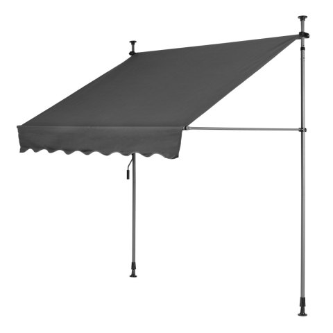 Markiza przeciwsłoneczna balkonowa 200x120 cm regulacja wysokości wodoodporna korbka ręczna szara MultiGarden Markiza przeciwsłoneczna balkonowa 200x120 cm regulacja wysokości wodoodporna korbka ręczna szara MultiGarden