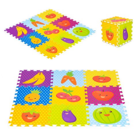 Mata piankowa dla dzieci owoce puzzle 9 elementów 86x86cm IPLAY Mata piankowa dla dzieci owoce puzzle 9 elementów 86x86cm IPLAY