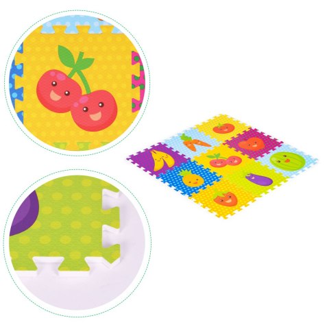 Mata piankowa dla dzieci owoce puzzle 9 elementów 86x86cm IPLAY Mata piankowa dla dzieci owoce puzzle 9 elementów 86x86cm IPLAY