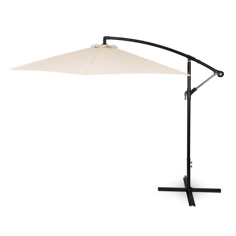 Parasol ogrodowy duży na wysięgniku składany 3 m beżowy 6 żeber MultiGarden Parasol ogrodowy duży na wysięgniku składany 3 m beżowy 6 żeber MultiGarden