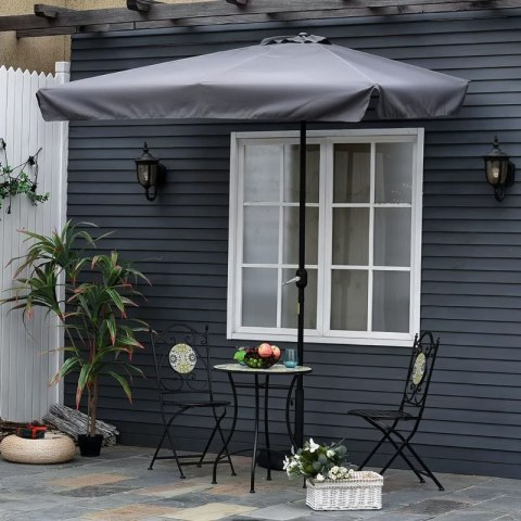 Prostokątny duży parasol ogrodowy skośny łamany z korbą szary 200x140 cm MultiGarden Prostokątny duży parasol ogrodowy skośny łamany z korbą szary 200x140 cm MultiGarden