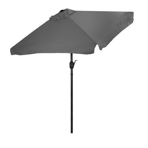Prostokątny duży parasol ogrodowy skośny łamany z korbą szary 200x140 cm MultiGarden Prostokątny duży parasol ogrodowy skośny łamany z korbą szary 200x140 cm MultiGarden