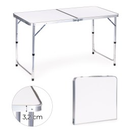 Stolik turystyczny stół składany kemping biały blat 120x60 cm MultiGarden