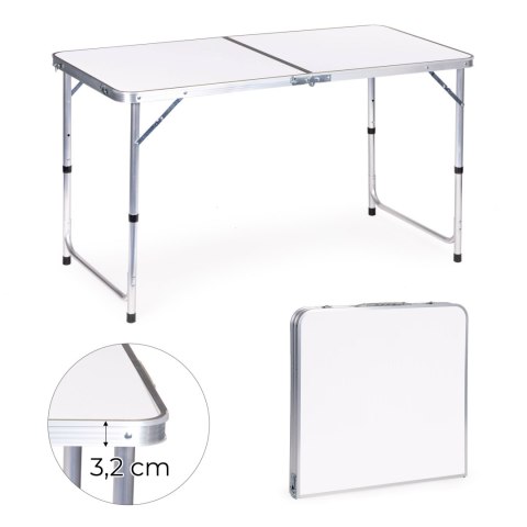 Stolik turystyczny stół składany kemping biały blat 120x60 cm MultiGarden Stolik turystyczny stół składany kemping biały blat 120x60 cm MultiGarden