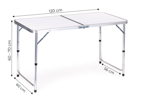 Stolik turystyczny stół składany kemping biały blat 120x60 cm MultiGarden Stolik turystyczny stół składany kemping biały blat 120x60 cm MultiGarden