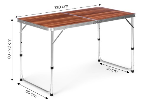Stolik turystyczny stół składany kemping brązowy blat 120x60 cm MultiGarden Stolik turystyczny stół składany kemping brązowy blat 120x60 cm MultiGarden