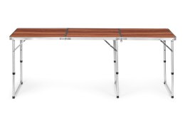 Stolik turystyczny stół składany kemping brązowy blat 180x60 cm MultiGarden