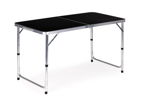 Stolik turystyczny stół składany kemping czarny blat 120x60 cm MultiGarden Stolik turystyczny stół składany kemping czarny blat 120x60 cm MultiGarden