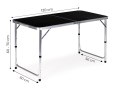 Stolik turystyczny stół składany kemping czarny blat 120x60 cm MultiGarden